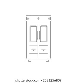 Cupboard icon flat style isolated. Vector