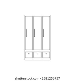 Cupboard icon flat style isolated. Vector