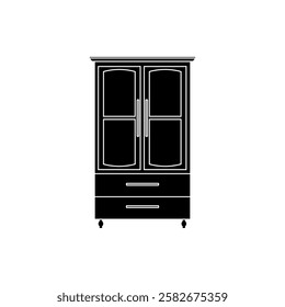 Cupboard icon flat style isolated. Vector