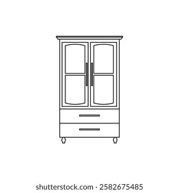 Cupboard icon flat style isolated. Vector