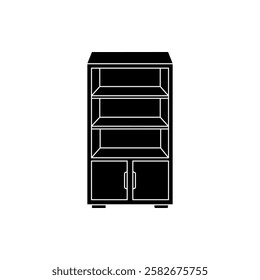 Cupboard icon flat style isolated. Vector