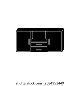 Cupboard icon flat style isolated. Vector