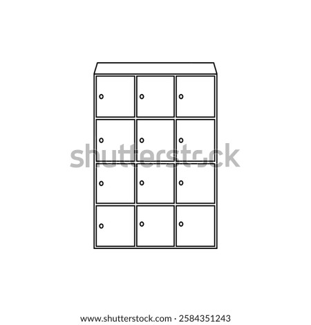 Cupboard icon flat style isolated. Vector