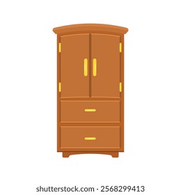 Cupboard icon in flat style. Wardrobe storage vector illustration on isolated background. Drawer cabinet sign business concept.