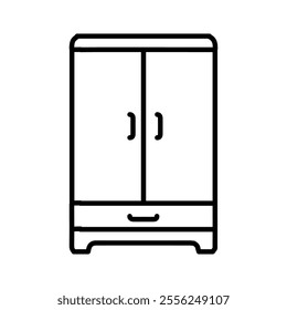 cupboard icon Flat symbol set outline