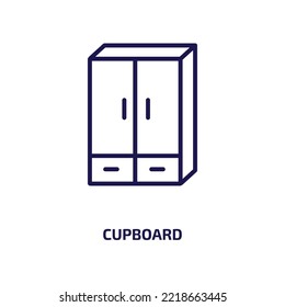 cupboard icon from furniture  household collection. Thin linear cupboard, furniture, chair outline icon isolated on white background. Line vector cupboard sign, symbol for web and mobile