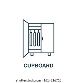Cupboard icon from interior collection. Simple line element Cupboard symbol for templates, web design and infographics