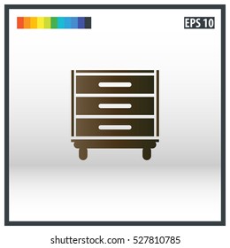 cupboard icon isolated on background. Trendy Simple vector symbol for web site design or button to mobile app. Logo illustration