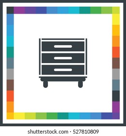 cupboard icon isolated on background. Trendy Simple vector symbol for web site design or button to mobile app. Logo illustration