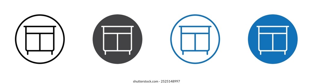 Cupboard icon Isolated on white background vector set