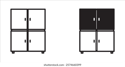 cupboard icon isolated on white background from furniture collection. cupboard icon trendy and modern cupboard symbol for logo, web, app, UI. cupboard icon simple sign. wardrobe clothes
