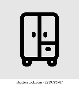 Icono del portapapeles en estilo de línea sobre muebles, uso para presentación de aplicaciones móviles del sitio web