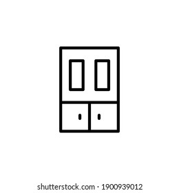 cupboard icon line style vector for your web design