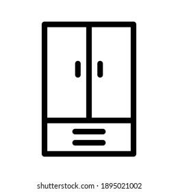 cupboard icon logo or illustration with outline stroke style vector design. perfect use for web, mobile app, pattern, design etc.