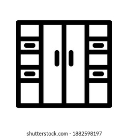 Cupboard icon or logo isolated sign symbol vector illustration - high quality black style vector icons
