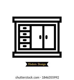 cupboard icon with modern design. vector illustration