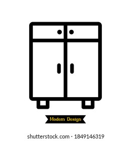 cupboard icon with modern design. vector illustration