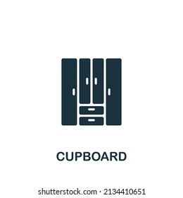 Cupboard icon. Monochrome simple Cupboard icon for templates, web design and infographics