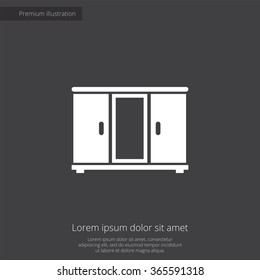 cupboard icon, on dark background