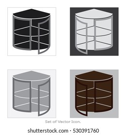 Cupboard Icon set. With Four Color Variations of style. Vector illustration.
