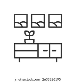 Cupboard Icon Sign Symbol Vector