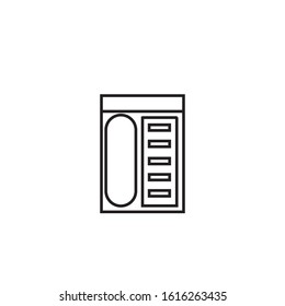 cupboard icon simple line vector design