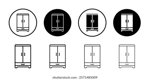 cupboard icon Simple outline illustration set