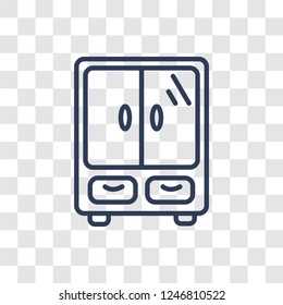 Cupboard icon. Trendy linear Cupboard logo concept on transparent background from Furniture and Household collection