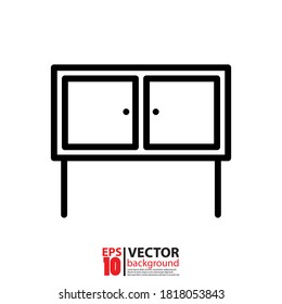 Cupboard icon vector. Housekeeping Elements Icon. Eps10 vector illustration.