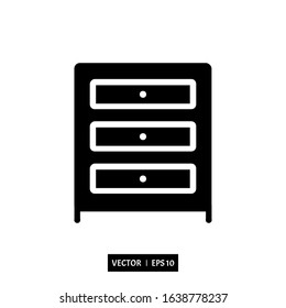 cupboard icon vector, illustration logo template for many purpose. Isolated on white background.