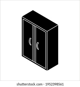 icono del armario. ilustración del vector de cupboard en fondo blanco para web y aplicaciones en fondo blanco. modificable por color