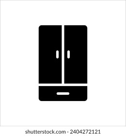 icono del armario. Ilustración vectorial para diseño web, aplicación móvil y ui. Aislado sobre fondo blanco