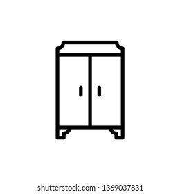Cupboard icon. Wardrobe furniture cabinet vector template.