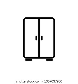 Cupboard icon. Wardrobe furniture cabinet vector template.