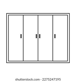 Cupboard icon. Wardrobe furniture cabinet vector template.