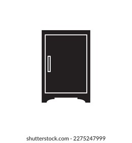 Cupboard icon. Wardrobe furniture cabinet vector template.