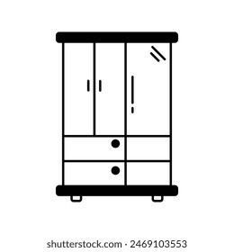 cupboard icon with white background vector stock illustration
