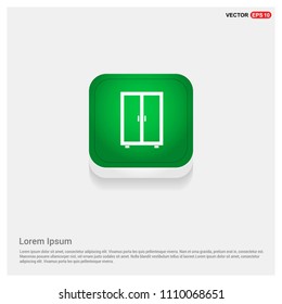 Cupboard IconGreen Web Button - Free vector icon