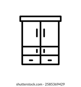 cupboard iconVector illustration in black
