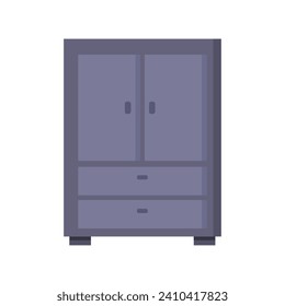 Cupboard illustrated on white background
