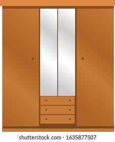 Cupboard isolated on white background. illustration vector