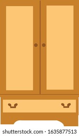 Cupboard isolated on white background. illustration vector