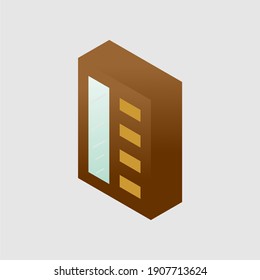 Cupboard for isometric 3D design Illustration