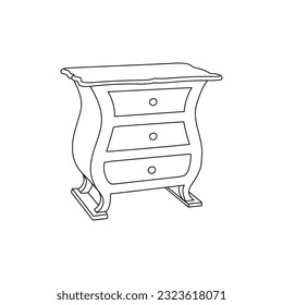 Cupboard line art design template, vector symbol, sign, outline illustration.