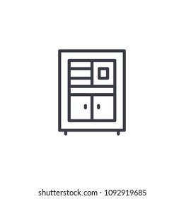 Cupboard linear icon concept. Cupboard line vector sign, symbol, illustration.