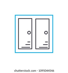 Cupboard linear icon concept. Cupboard line vector sign, symbol, illustration.