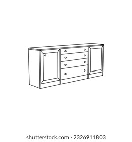 Cupboard Logo element illustration icon, symbol design icon Furniture line art vector, minimalist illustration design