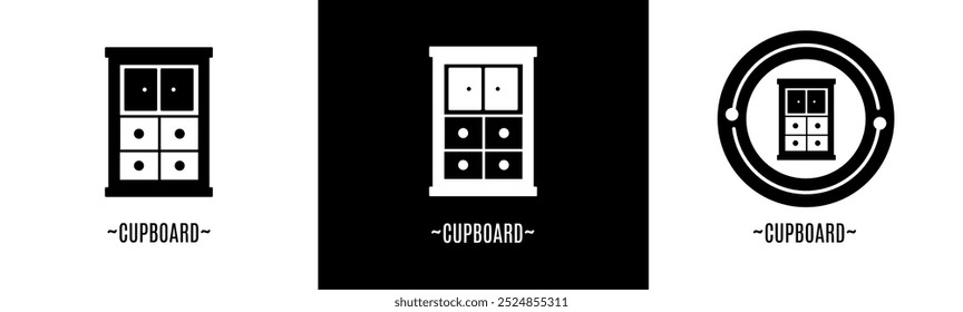 Conjunto de logotipo de armario. Colección de logos en blanco y negro. Vector de acciones.