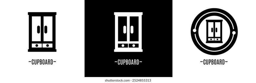 Conjunto de logotipo de armario. Colección de logos en blanco y negro. Vector de acciones.