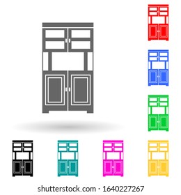 cupboard multi color style icon. Simple glyph, flat vector of furniture icons for ui and ux, website or mobile application